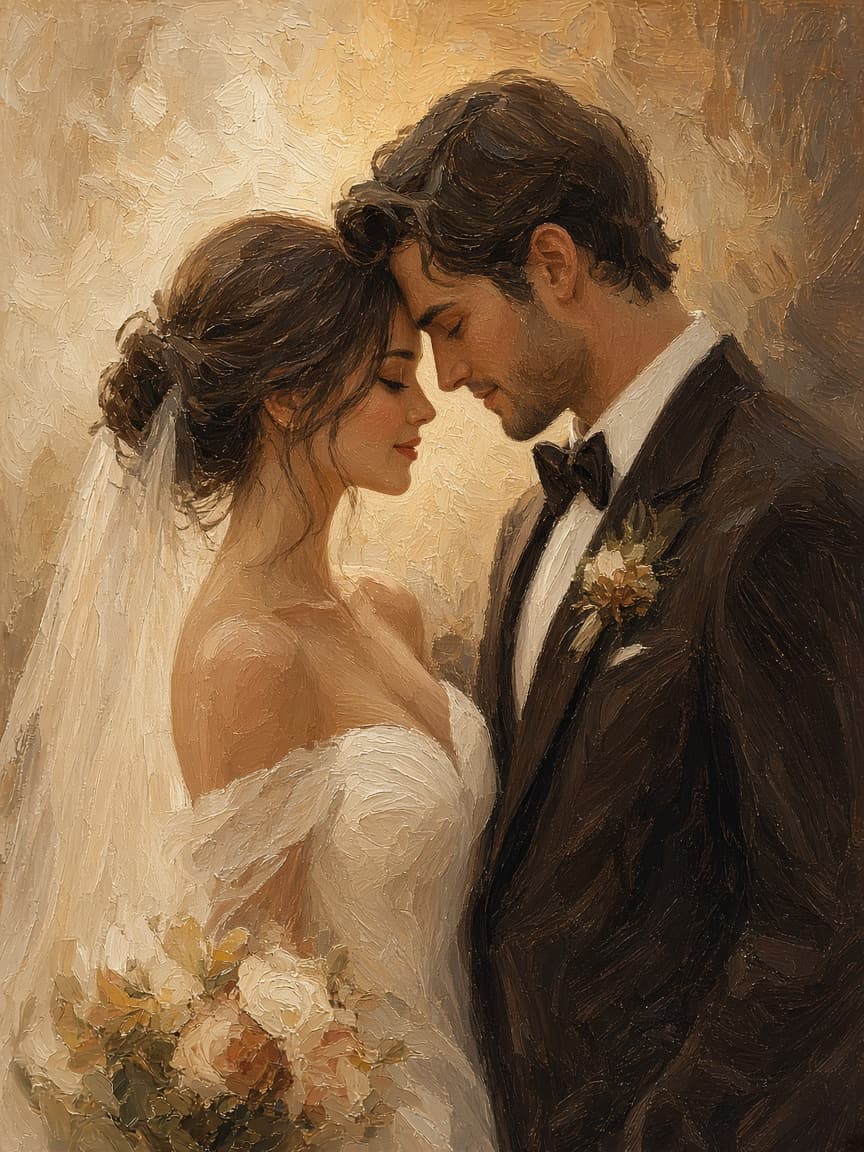 Placeholder wedding portrait painting by Max