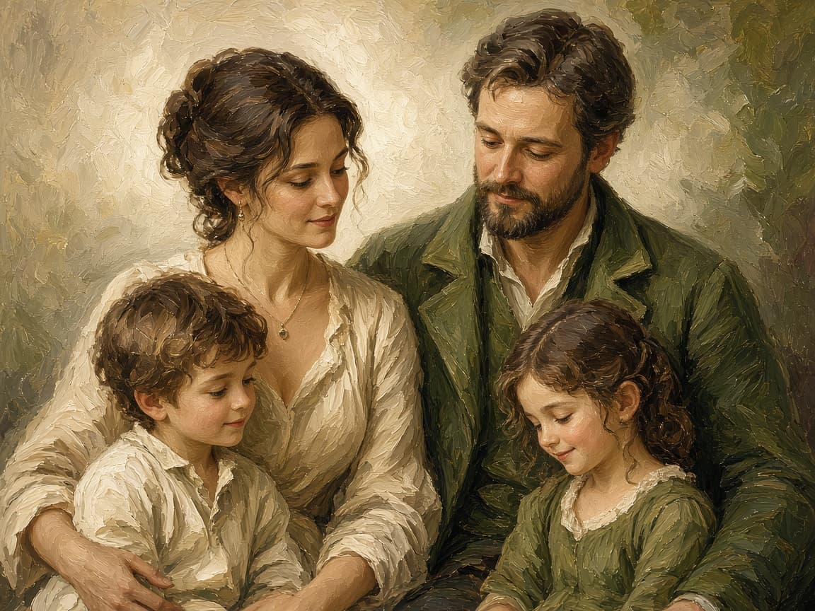 Example family portrait oil painting by Max